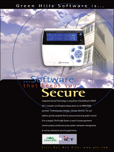 Integrated Control Technology (ICT), using Green Hills C/C++ optimizing embedded compilers, c optimizing compiler and MULTI IDE advanced debugger