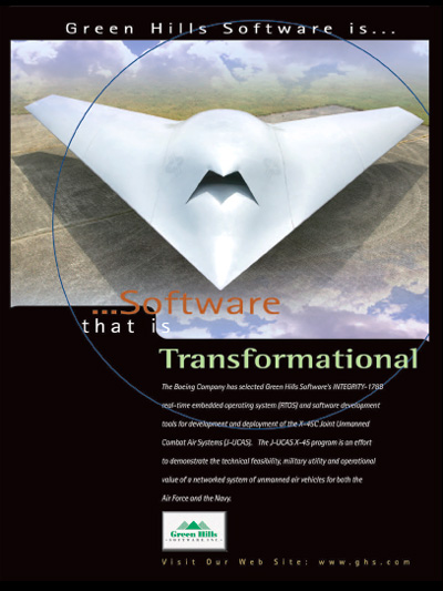 Boeing, using Green Hills Software's INTEGRITY-178B Level A Certification RTOS, Secure Embedded RTOS, POSIX IEEE 1003.1, MILS-Compliant 