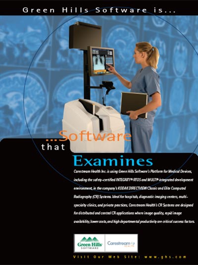 Carestream is using Green Hills Softwares Platform for Medical Devices, including INTEGRITY RTOS & MULTI IDE