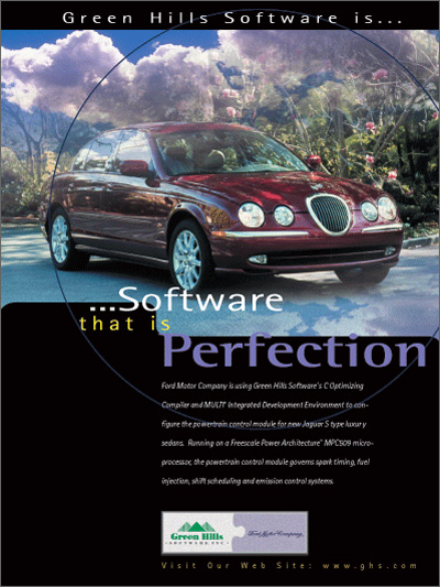 Ford Jaguar, using Green Hills C/C++ optimizing embedded compilers, c optimizing compiler and MULTI IDE advanced debugger