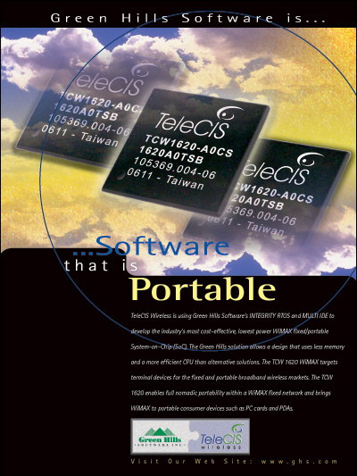 TeleCIS is using Green Hills Software's INTEGRITY RTOS, Secure Embedded RTOS, POSIX Conformant, MLS, MILS-Compliant